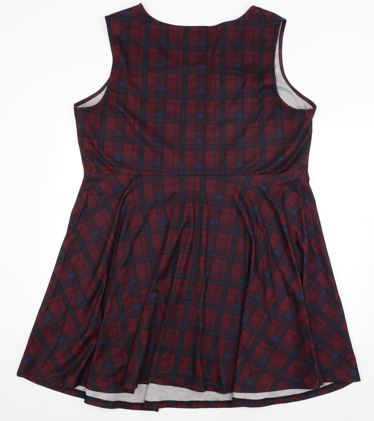 New Look Womens Red Plaid  Fit & Flare  Size 26