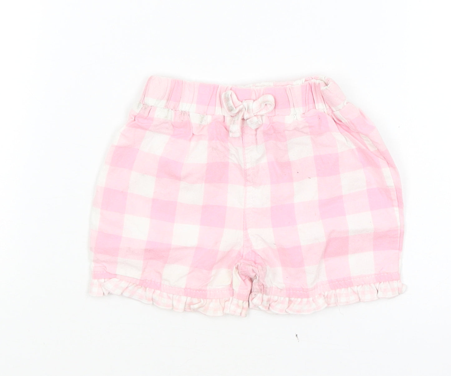 Bebe Cool Baby Pink Check  Cropped Trousers Size 3-6 Months