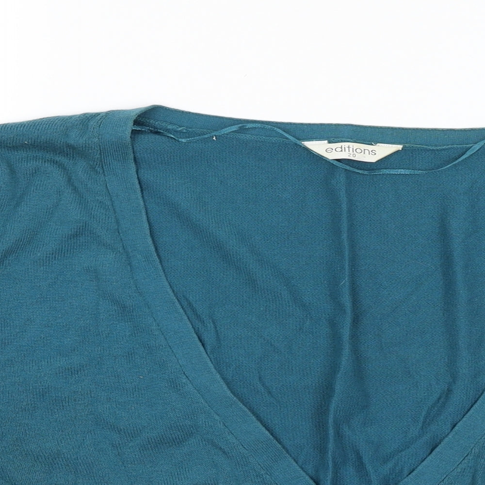 Editions Womens Blue   Cardigan Jumper Size 20