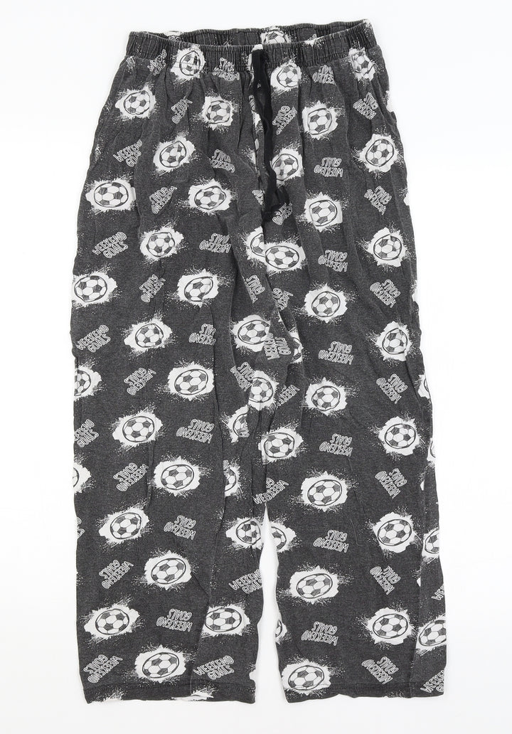 B&M Boys Grey Solid Pyjama Pants Size L - Football