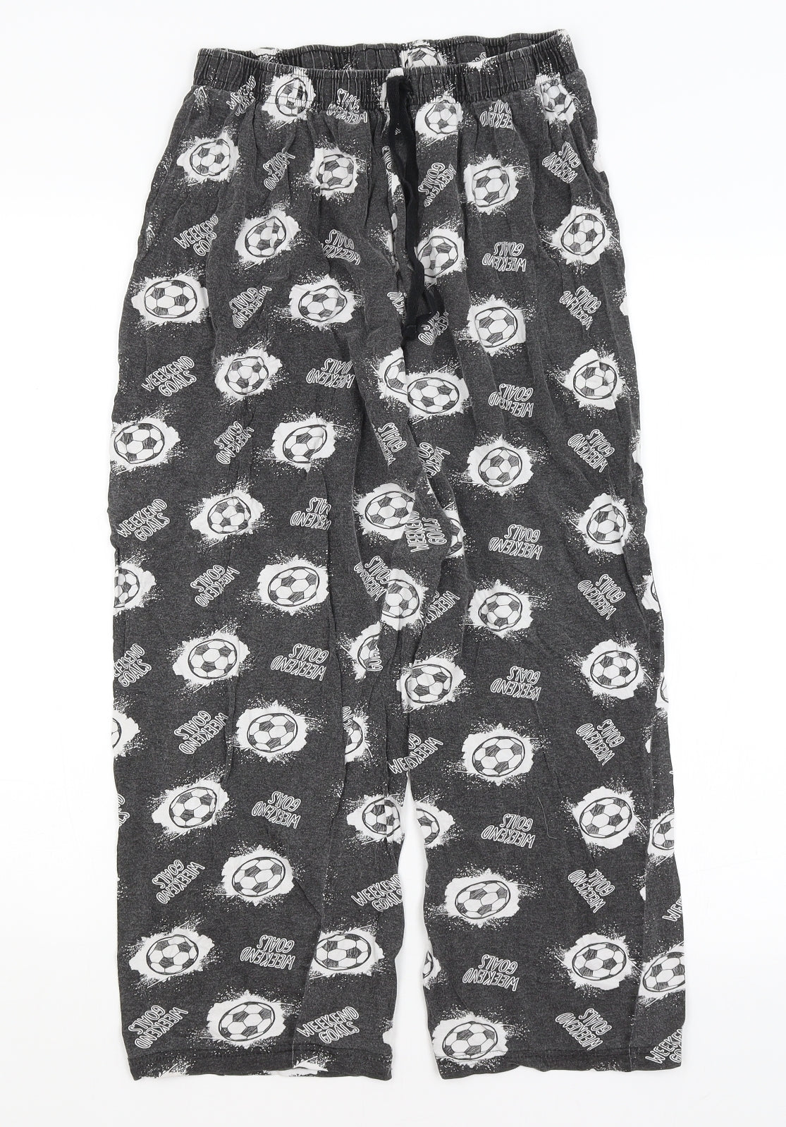 B&M Boys Grey Solid   Pyjama Pants Size L  - Football