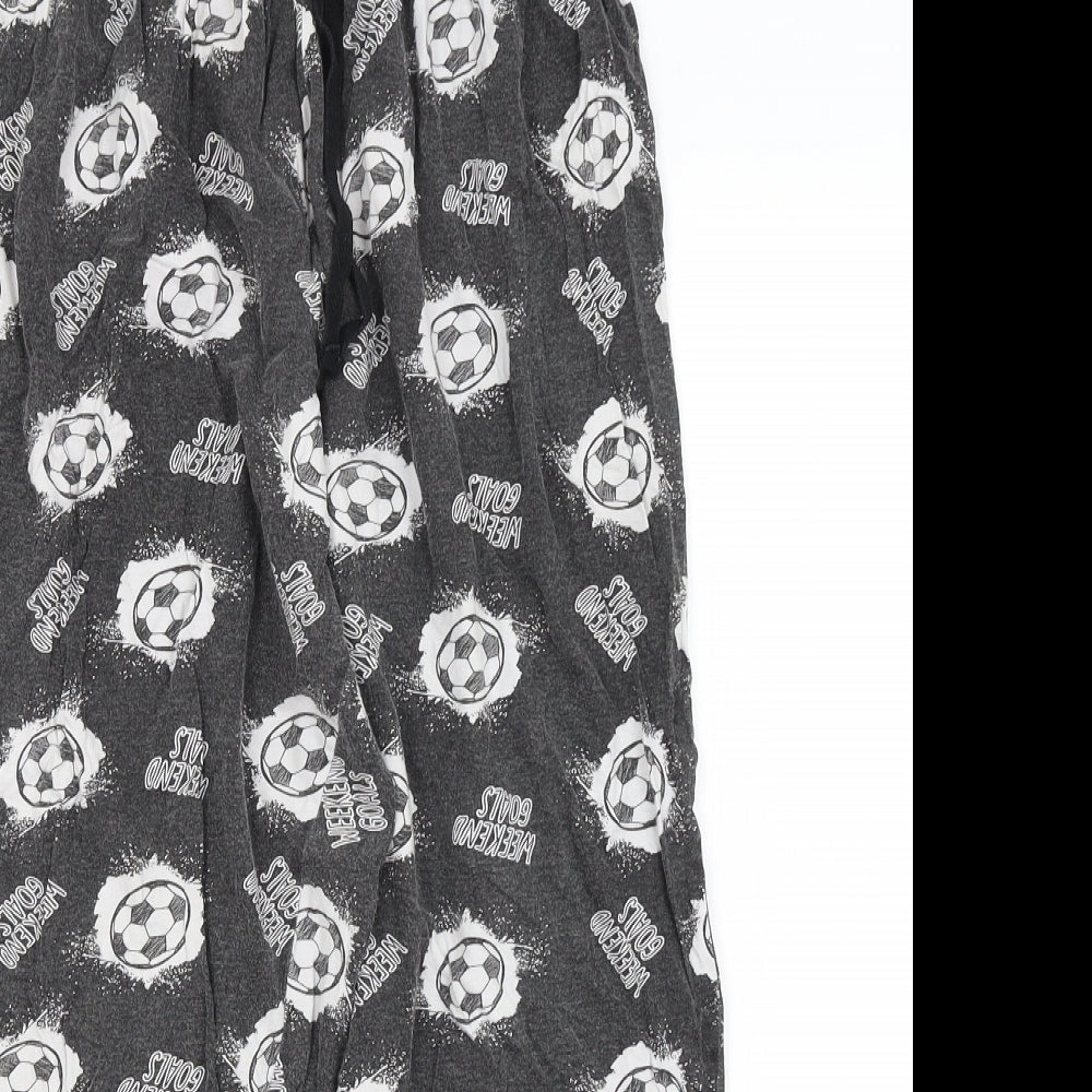 B&M Boys Grey Solid   Pyjama Pants Size L  - Football