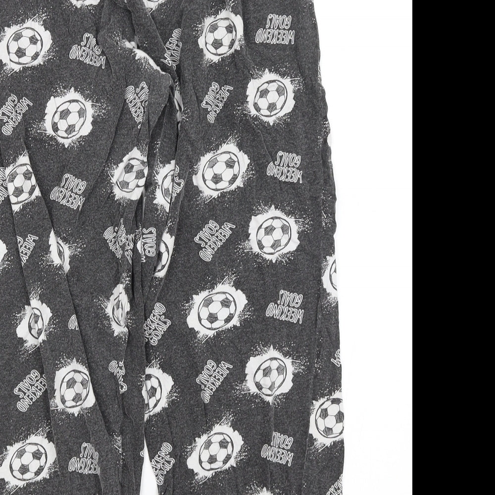 B&M Boys Grey Solid   Pyjama Pants Size L  - Football