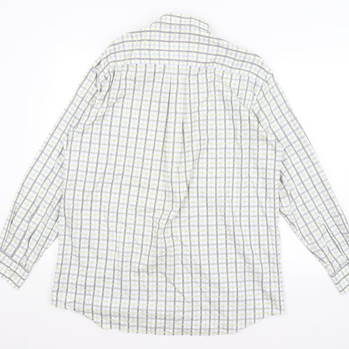 Kirkland Mens White Check   Button-Up Size L