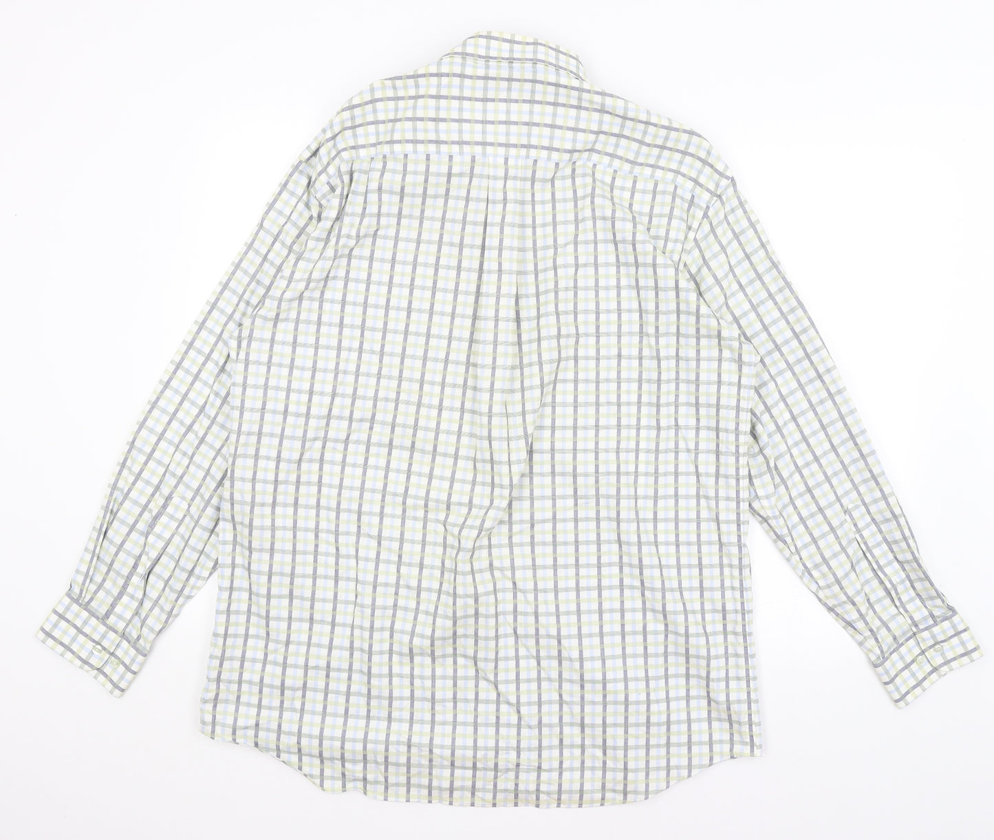 Kirkland Mens White Check   Button-Up Size L