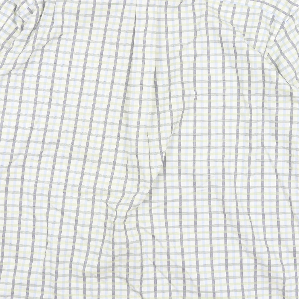 Kirkland Mens White Check   Button-Up Size L