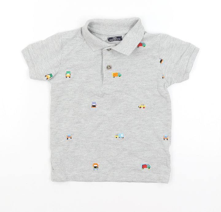 NEXT Baby Grey Basic Polo Size 18-24 Months - Trucks