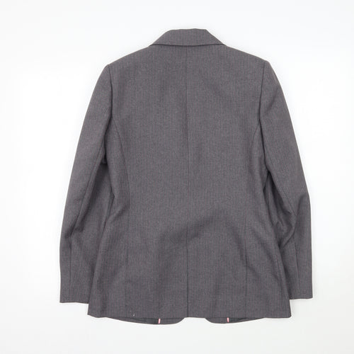 Select Womens Grey Striped  Jacket Blazer Size 10