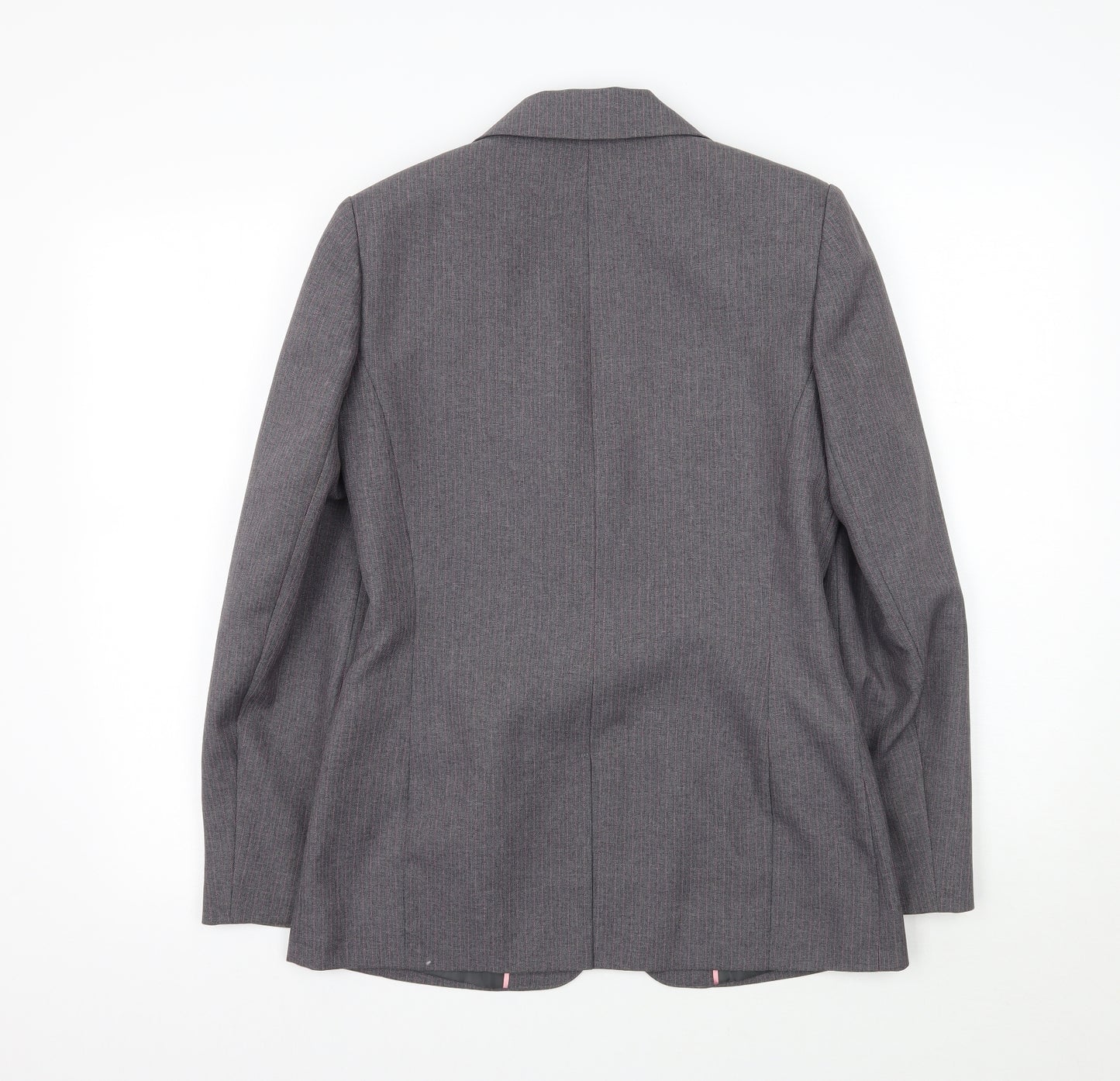 Select Womens Grey Striped  Jacket Blazer Size 10