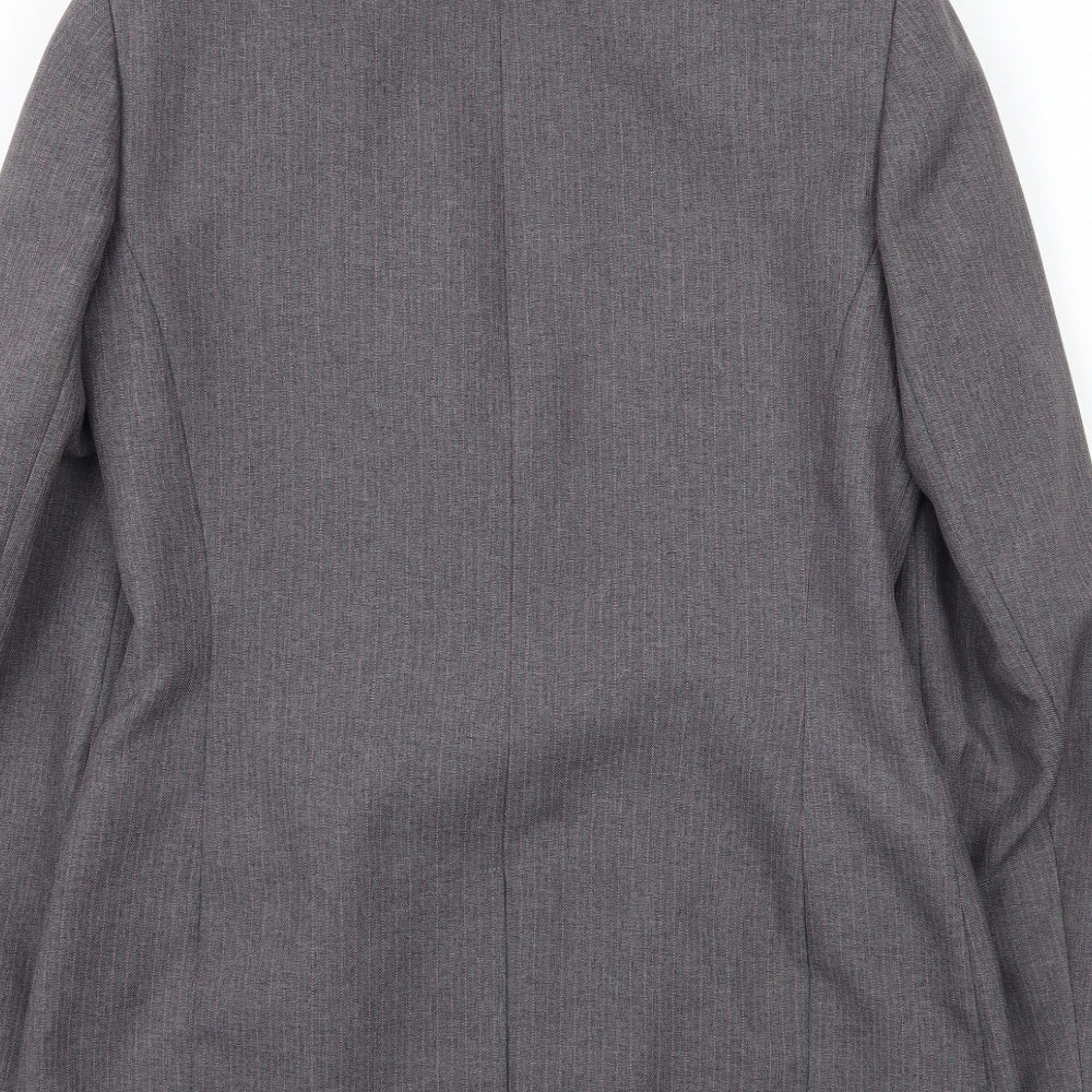 Select Womens Grey Striped  Jacket Blazer Size 10