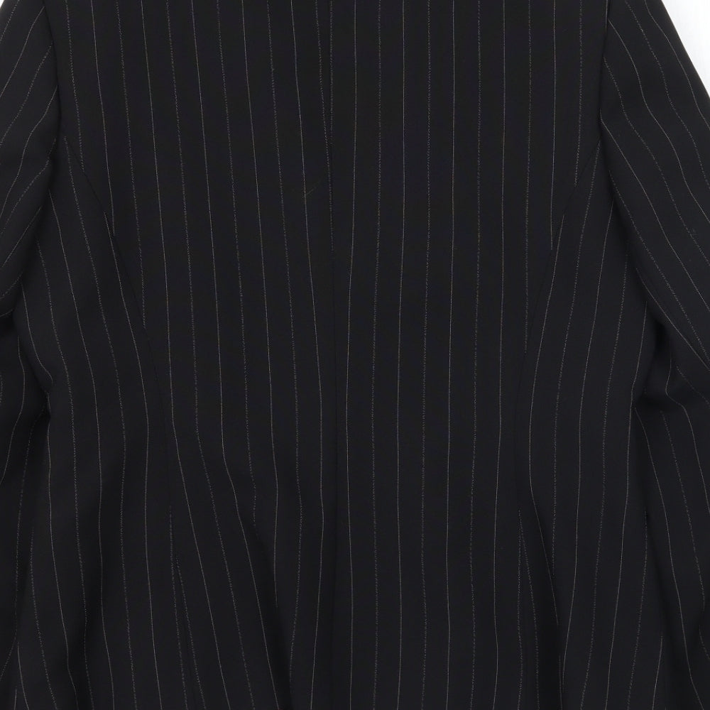 Select Womens Black Striped  Jacket Blazer Size 12