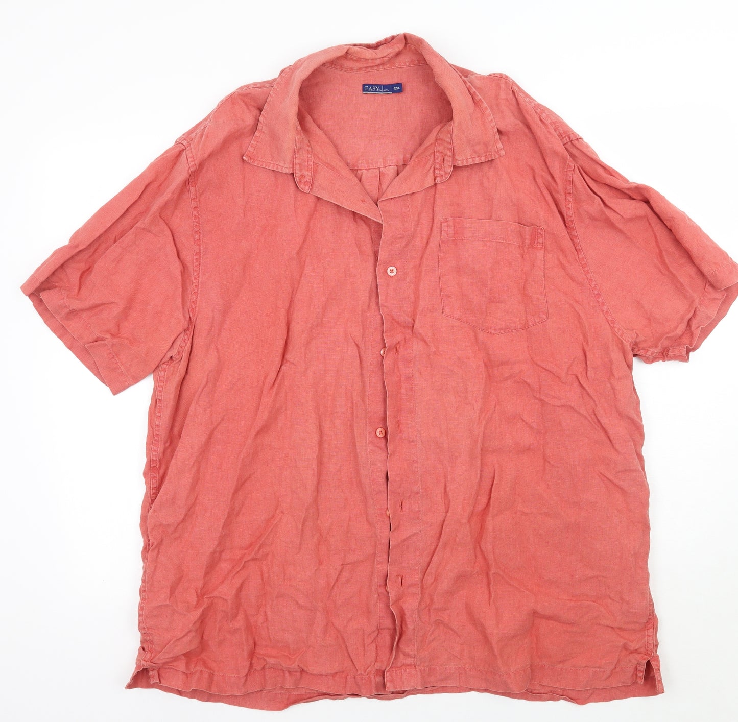 Easy Mens Orange    Button-Up Size 2XL