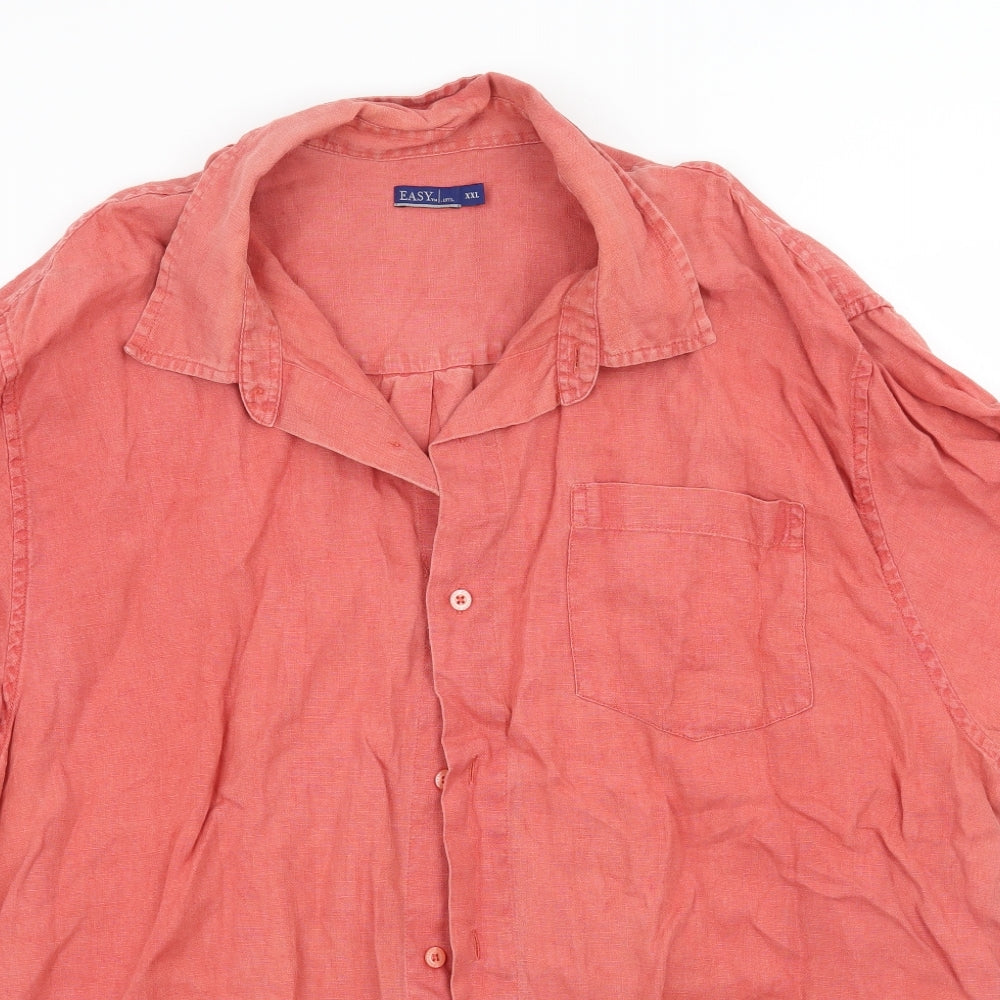 Easy Mens Orange    Button-Up Size 2XL