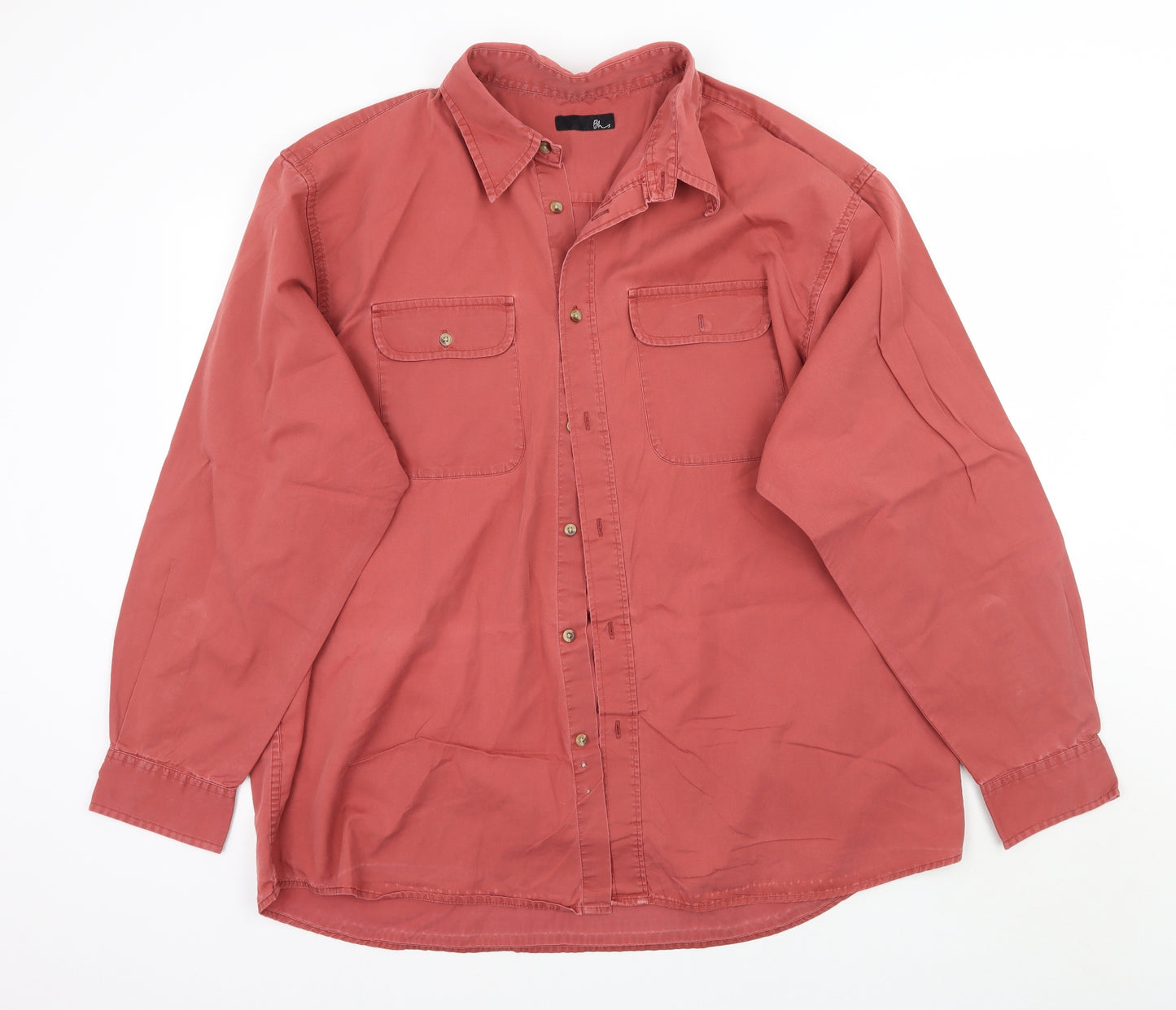 BHS Mens Red    Button-Up Size XL