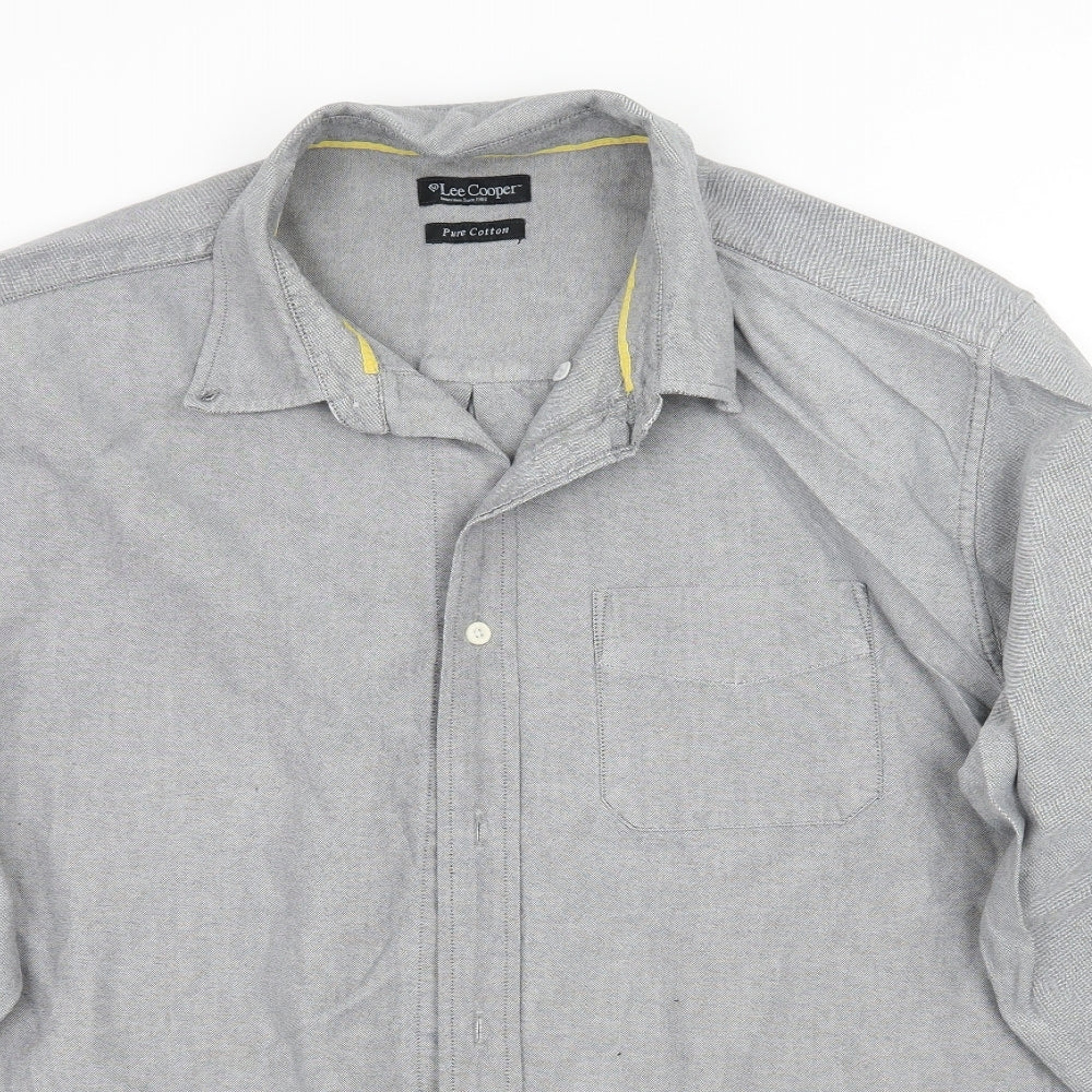 Lee Cooper Mens Grey    Button-Up Size 2XL
