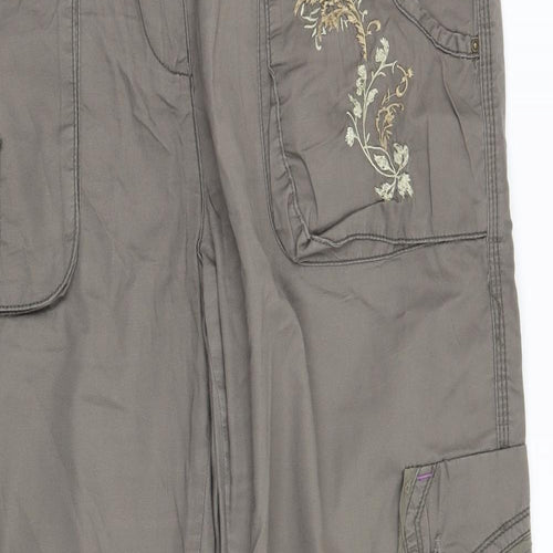 George Womens Green Floral  Cargo Trousers Size 16 L31 in