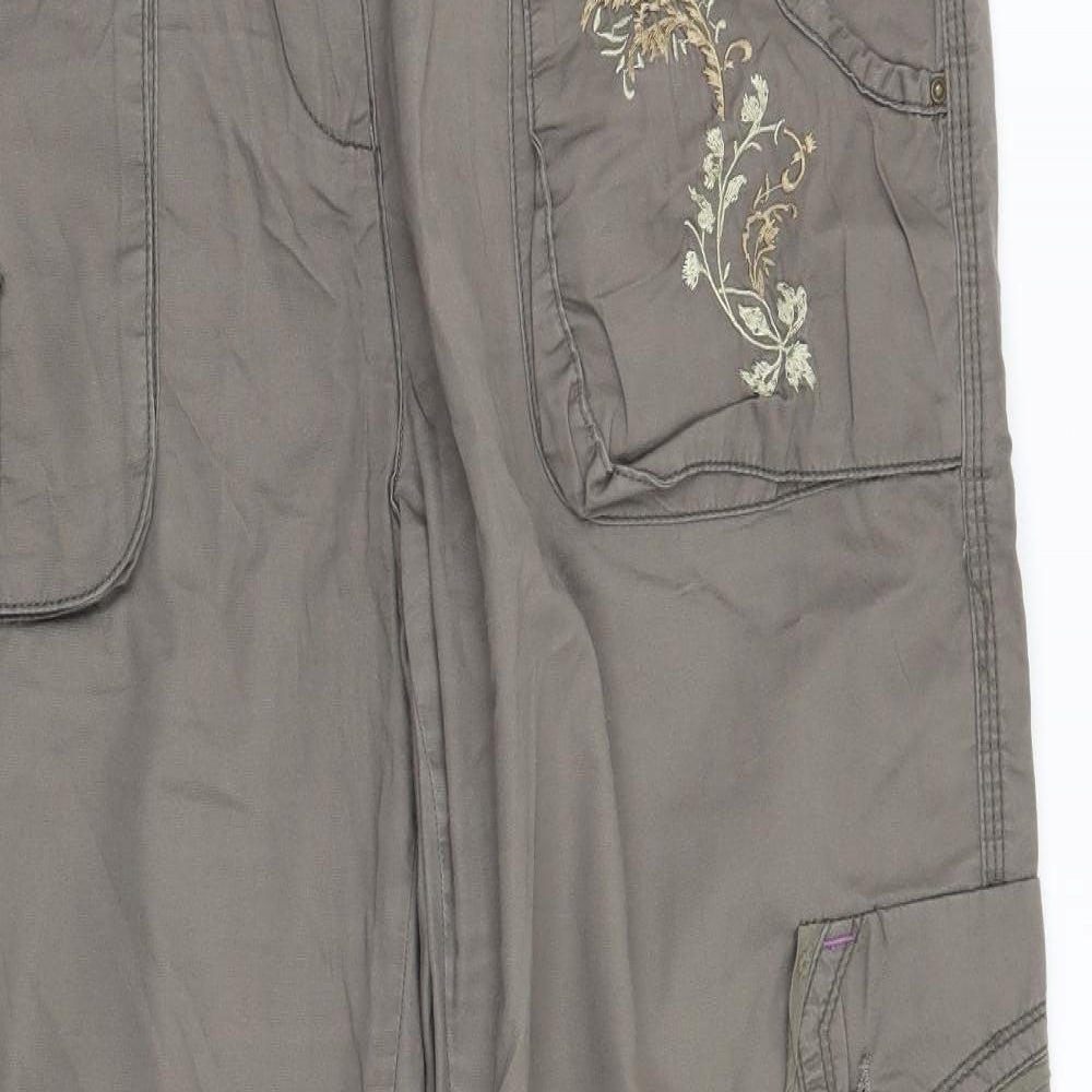 George Womens Green Floral  Cargo Trousers Size 16 L31 in