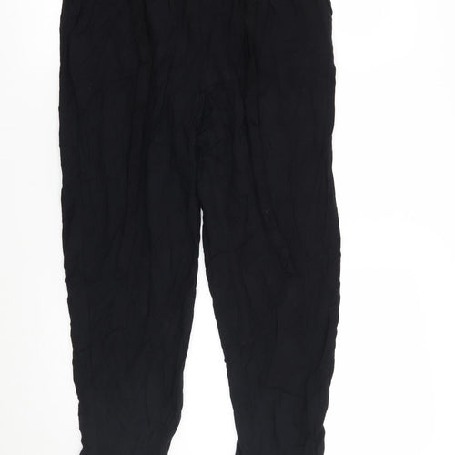 H&M Womens Black   Cropped Trousers Size 4 L25 in