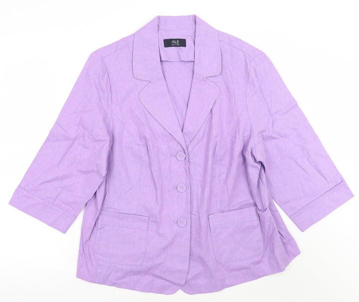Isle Womens Purple Jacket Blazer