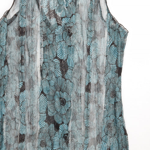 Per Una Womens Blue Floral  Basic Tank Size 18
