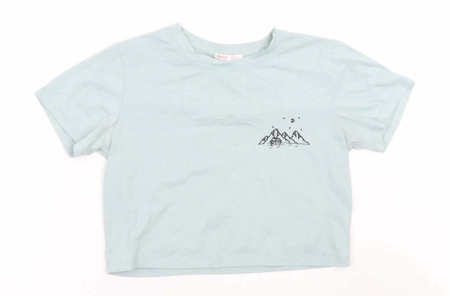 ROMWE Womens Blue   Cropped T-Shirt Size M