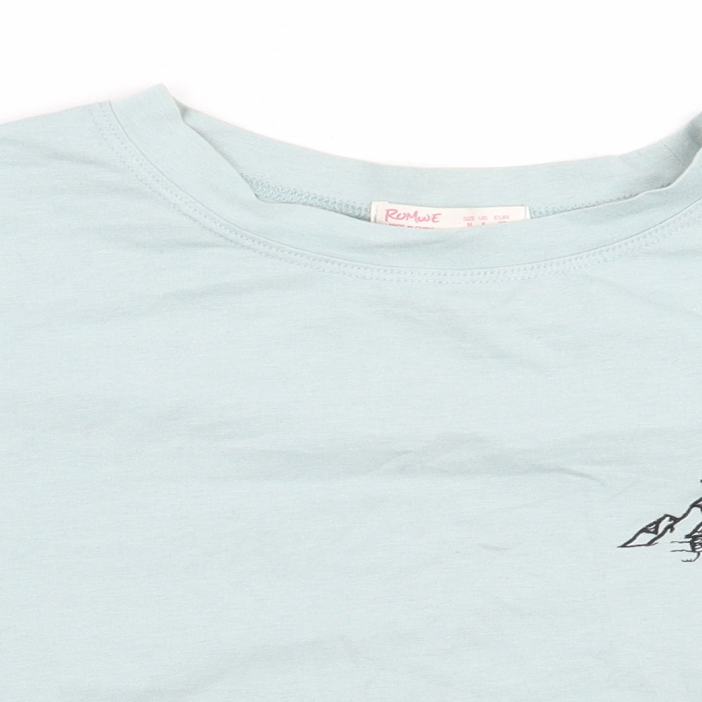 ROMWE Womens Blue   Cropped T-Shirt Size M