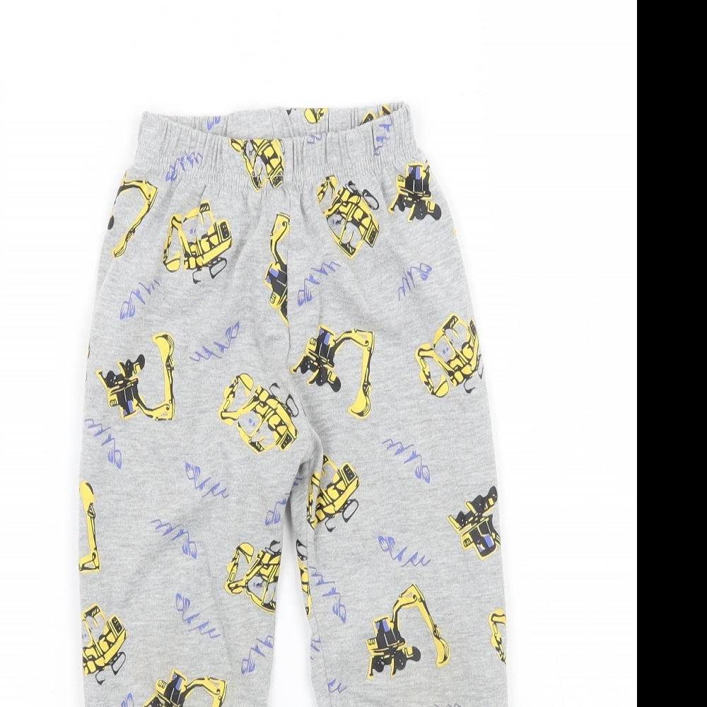 Preworn Boys Grey Geometric   Pyjama Pants Size 3 Years