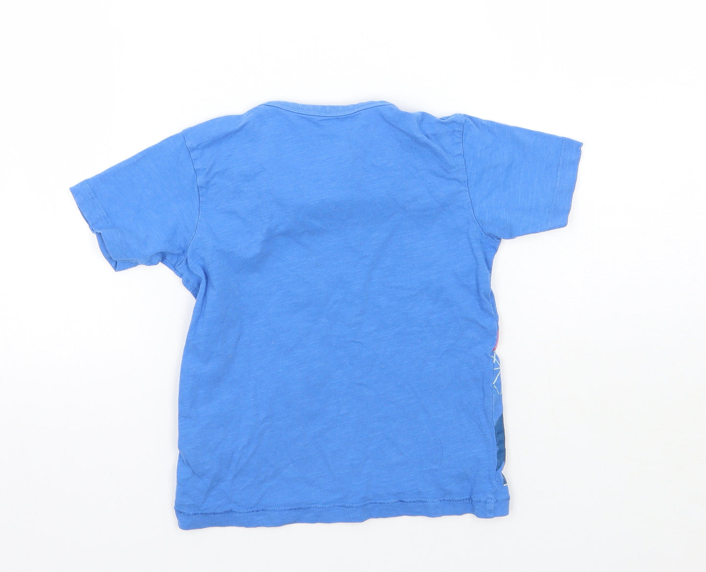 Bluezoo Boys Blue Geometric  Basic T-Shirt Size 4-5 Years