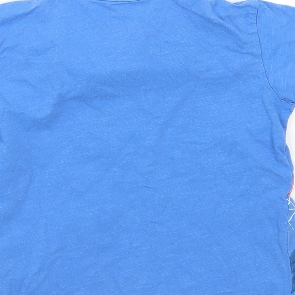 Bluezoo Boys Blue Geometric  Basic T-Shirt Size 4-5 Years