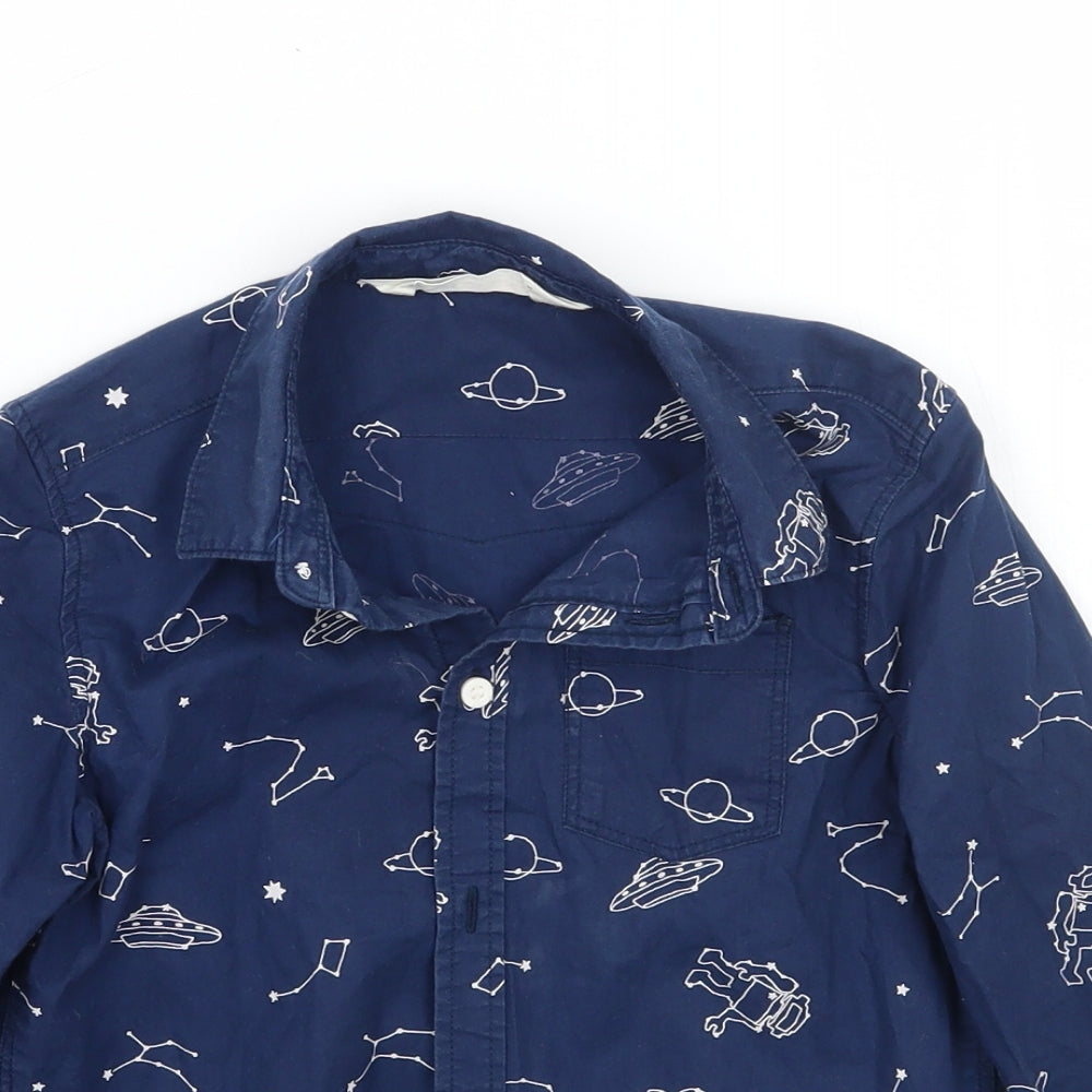 H&M Boys Black Geometric  Basic Button-Up Size 4-5 Years