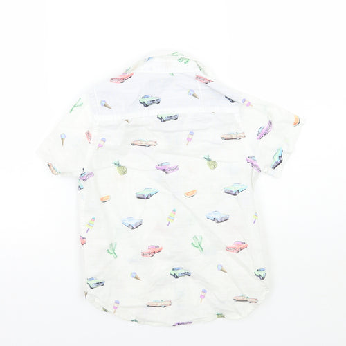 NEXT Boys White Geometric  Basic Button-Up Size 5 Years