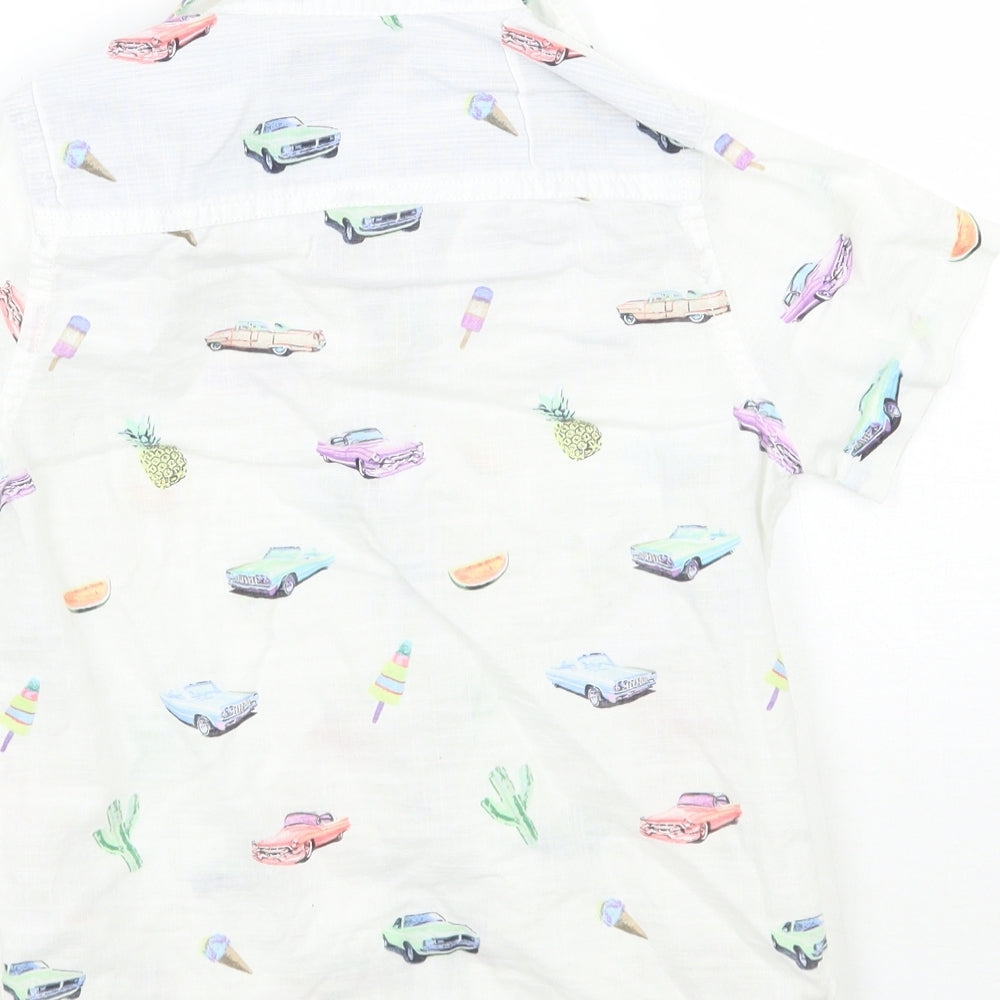 NEXT Boys White Geometric  Basic Button-Up Size 5 Years