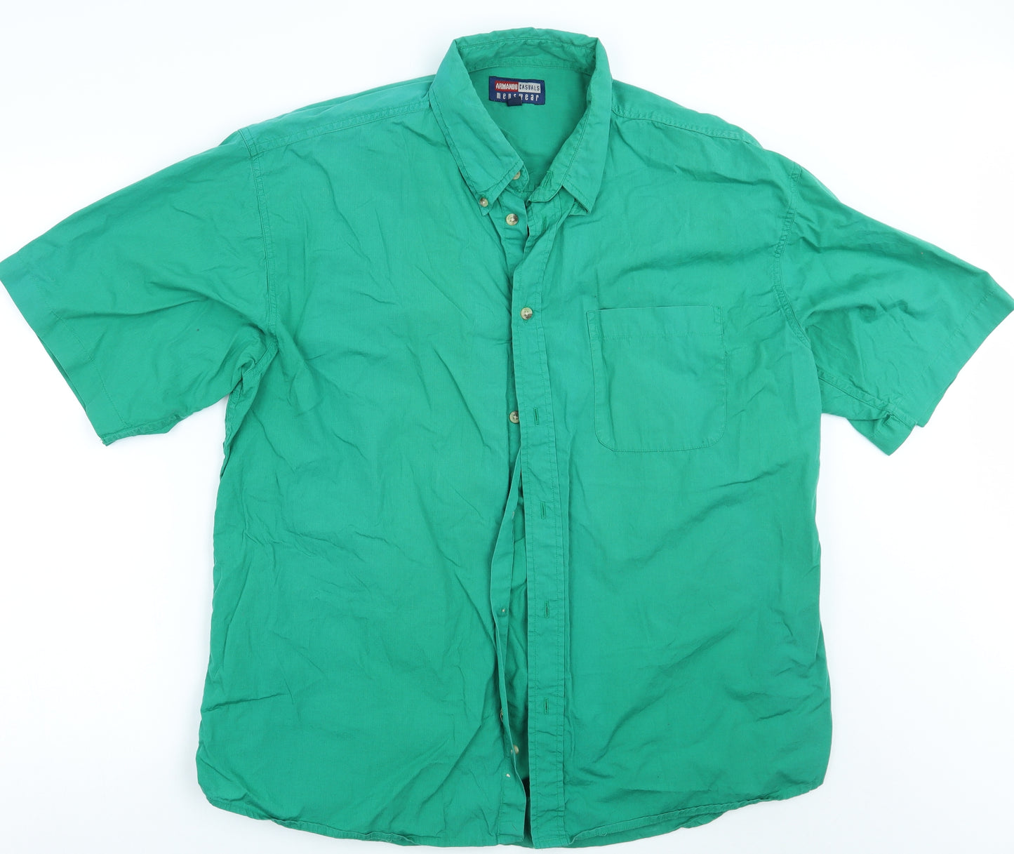 Armando Casuals Mens Green    Button-Up Size L
