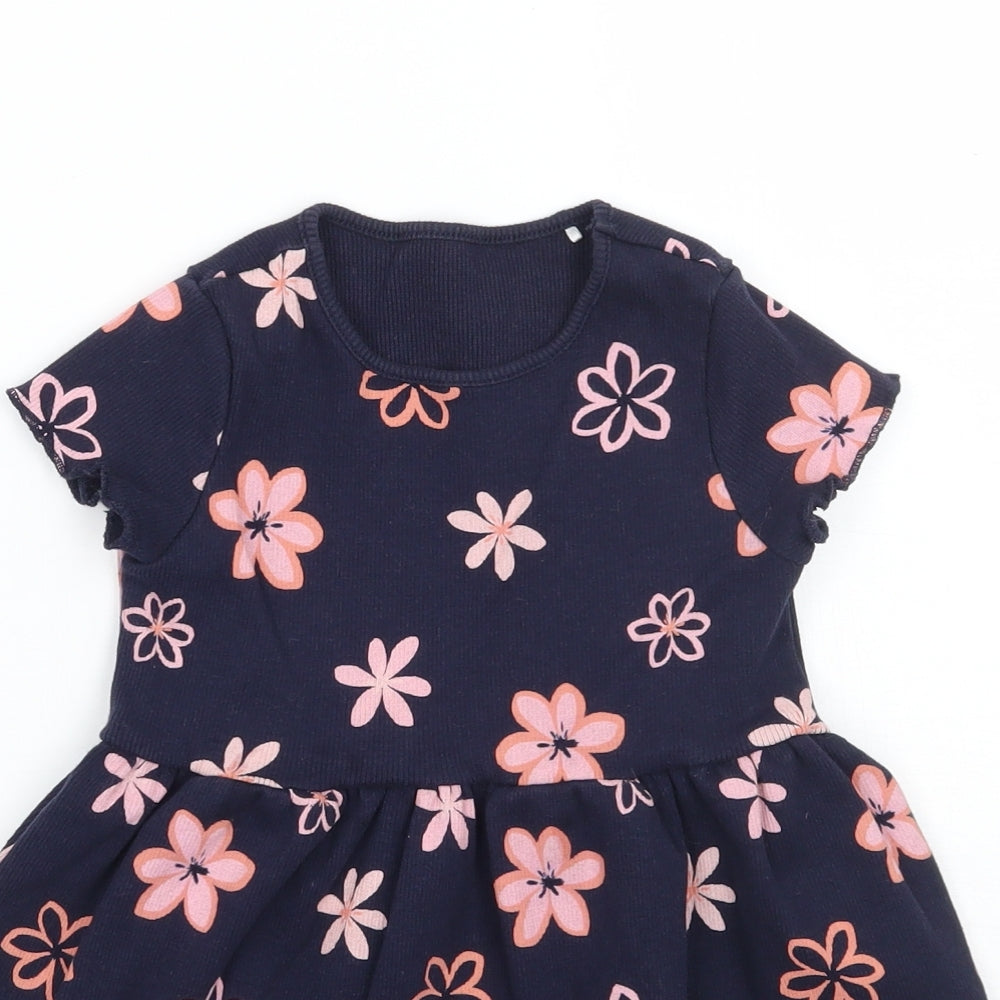 George Girls Blue Floral  A-Line  Size 3-4 Years