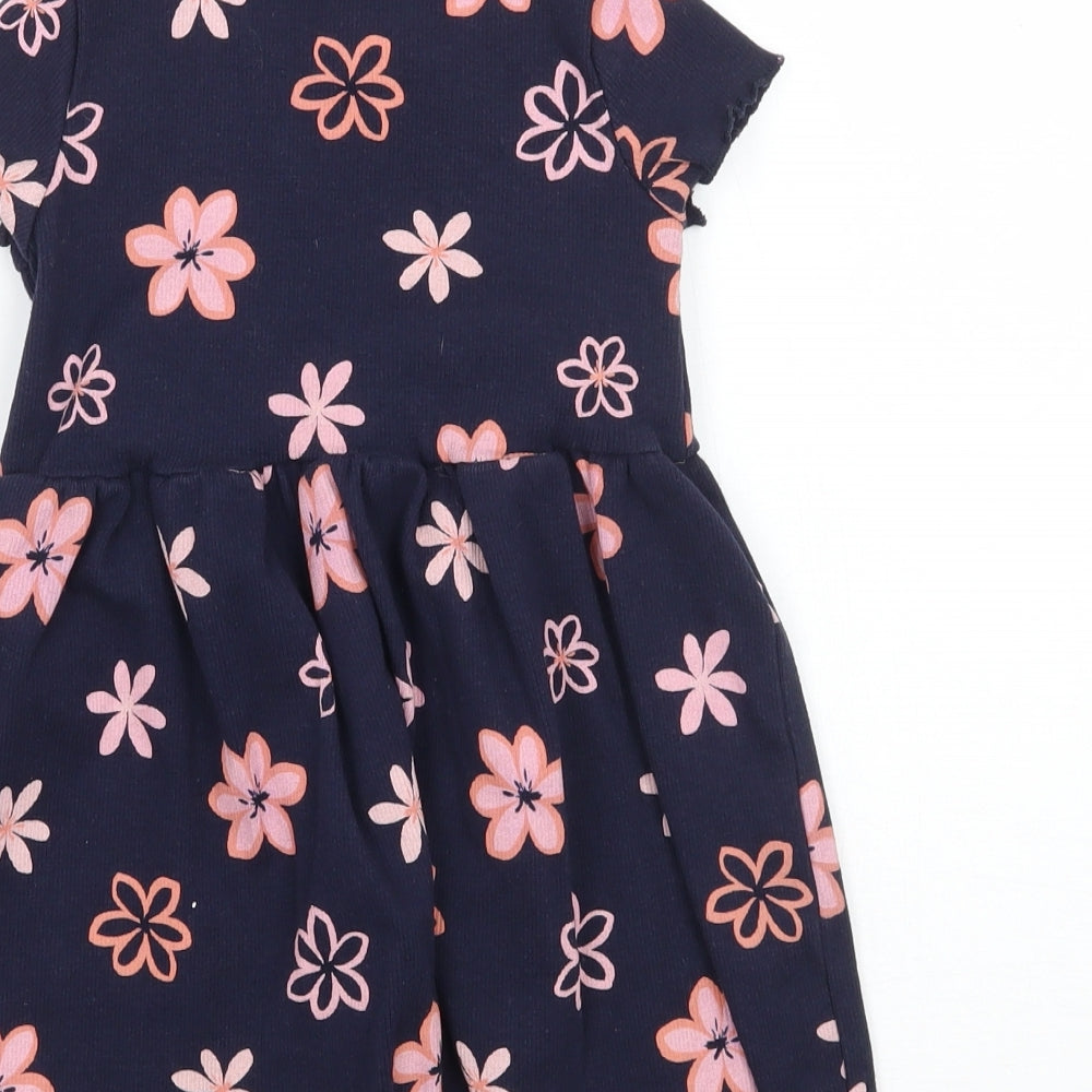 George Girls Blue Floral  A-Line  Size 3-4 Years