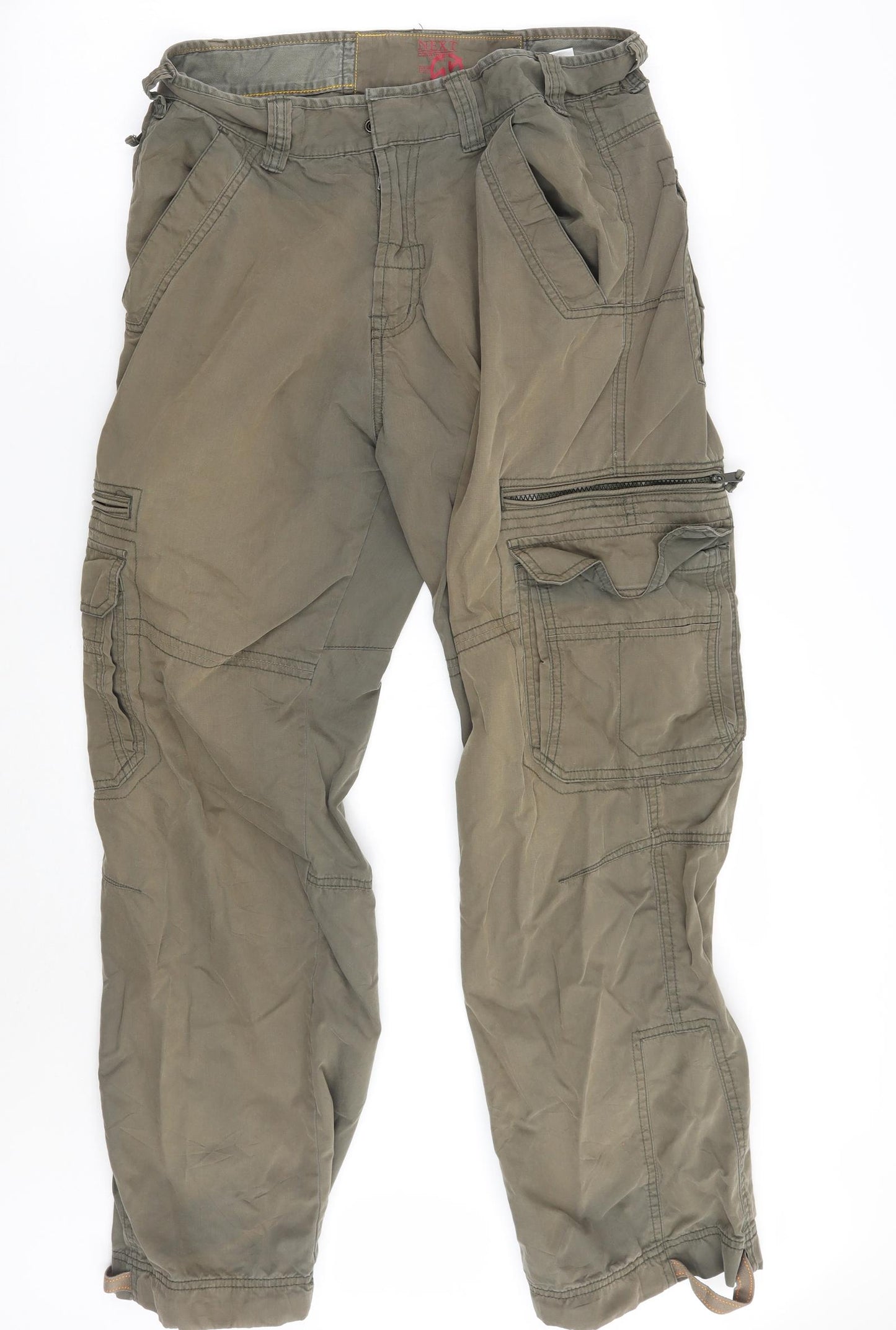 NEXT Mens Green   Cargo Trousers Size 34 L28 in