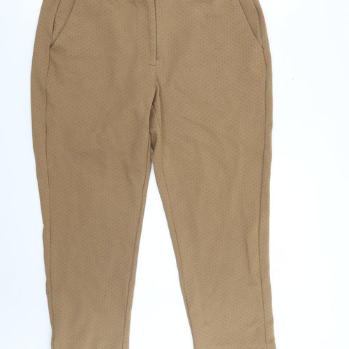 Marks and Spencer Womens Brown Geometric  Trousers  Size 16 L24 in