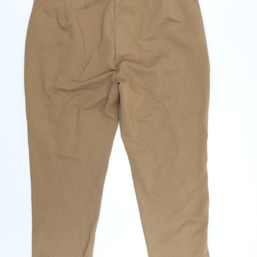 Marks and Spencer Womens Brown Geometric  Trousers  Size 16 L24 in