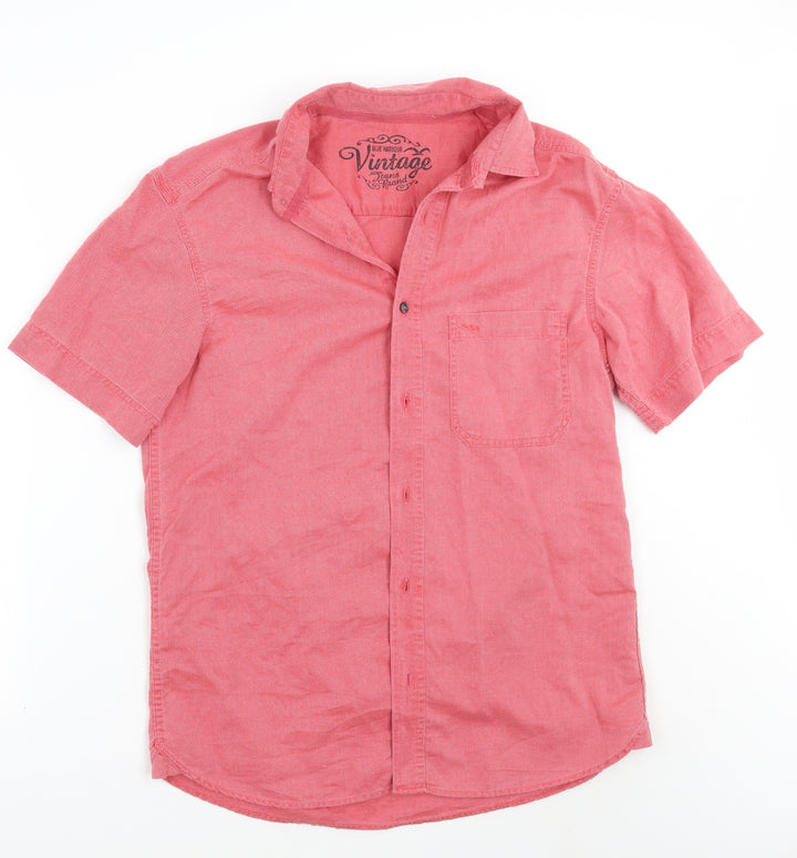 Marks and Spencer Mens Red    Button-Up Size S