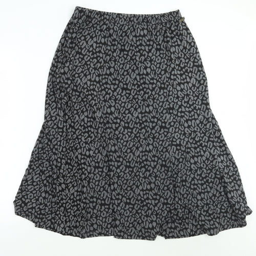 Tigi Womens Grey Animal Print  A-Line Skirt Size 14