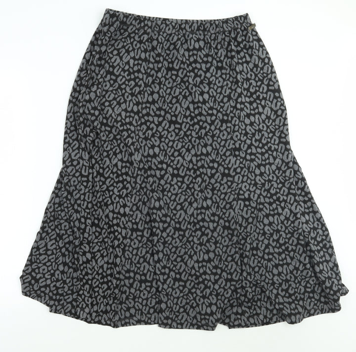 Tigi Womens Grey Animal Print A-Line Skirt Size 14