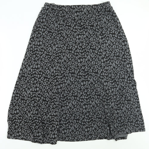 Tigi Womens Grey Animal Print  A-Line Skirt Size 14
