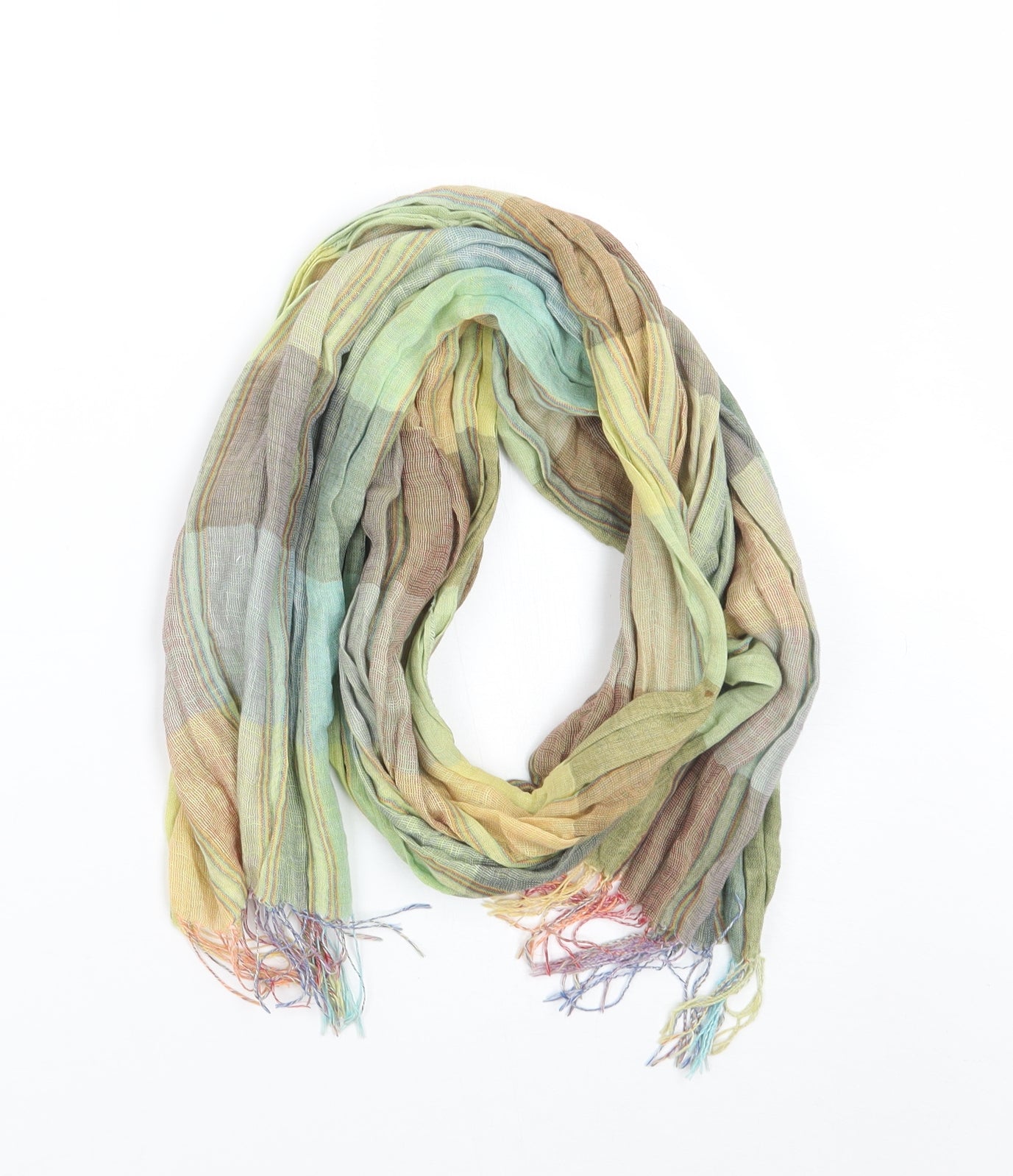 Preworn Womens Green Check   Scarf