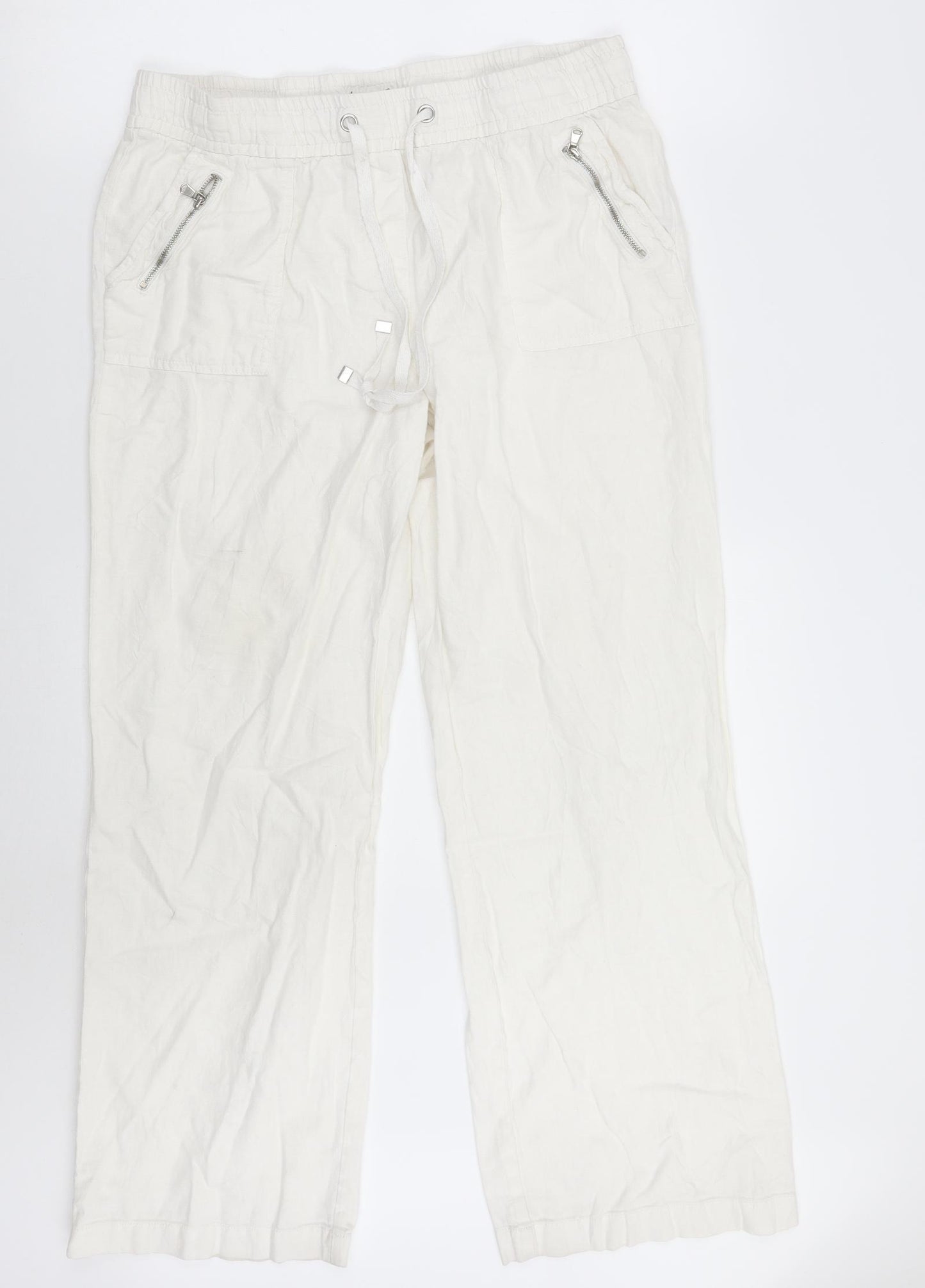 George Womens White   Trousers  Size 12 L27 in