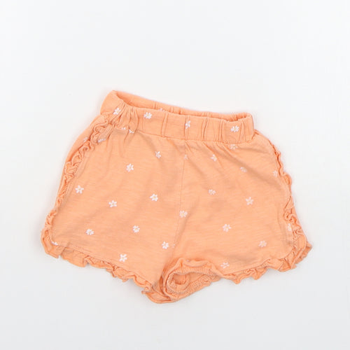 George Girls Orange Geometric  Cropped Jeans Size 12-18 Months