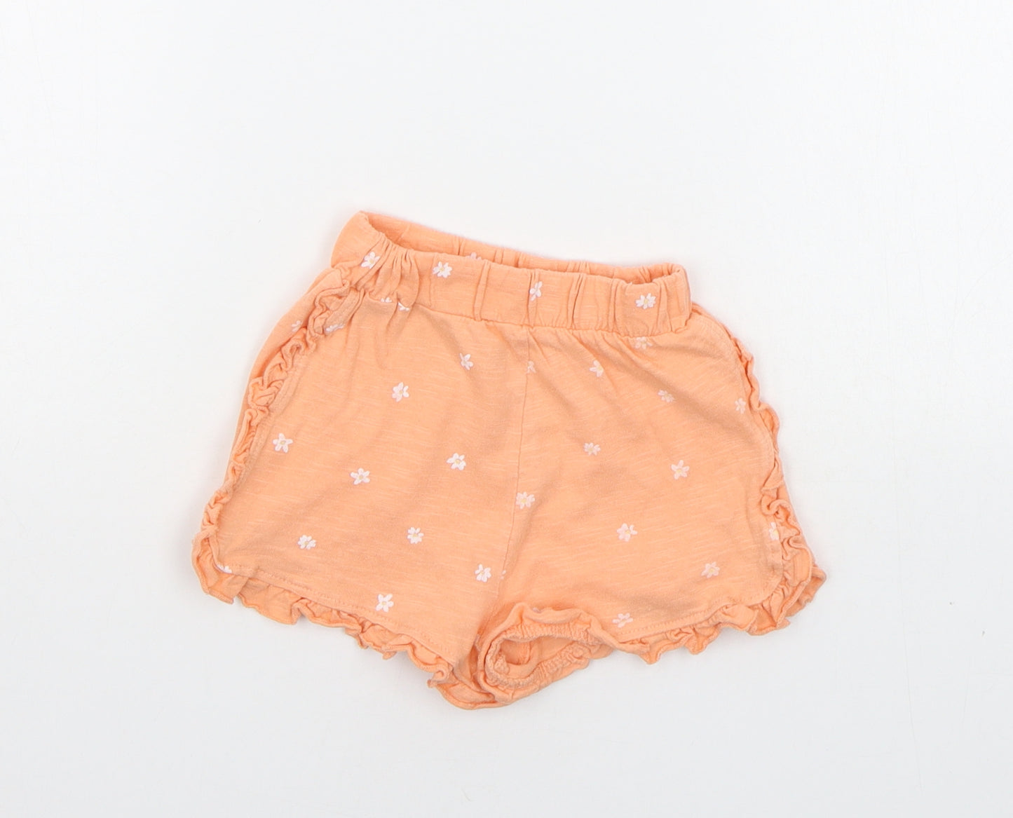 George Girls Orange Geometric  Cropped Jeans Size 12-18 Months