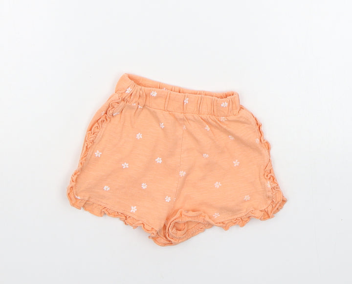 George Girls Orange Geometric  Cropped Jeans Size 12-18 Months