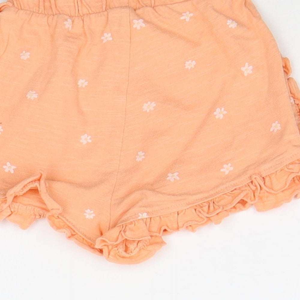 George Girls Orange Geometric  Cropped Jeans Size 12-18 Months