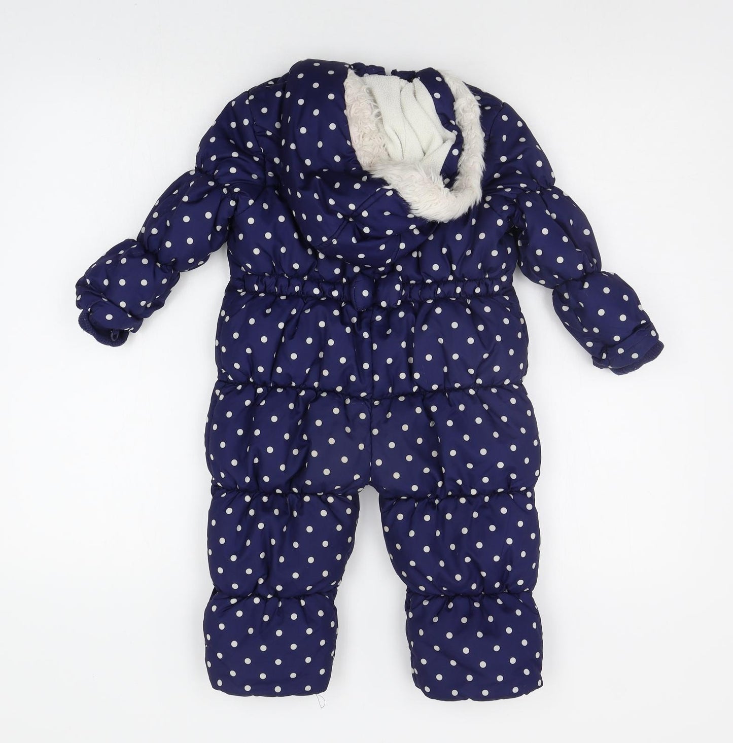George Baby Blue Polka Dot  Babygrow One-Piece Size 12-18 Months  - FAUX FUR