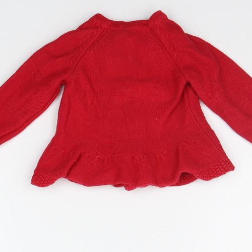 Nutmeg Baby Red   Cardigan Jumper Size 3-6 Months
